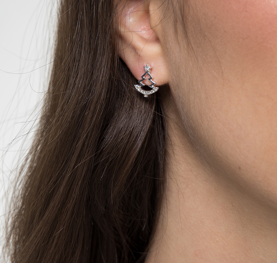 Серьги Мармалато, цвет Белое серебро-прозрачный #5