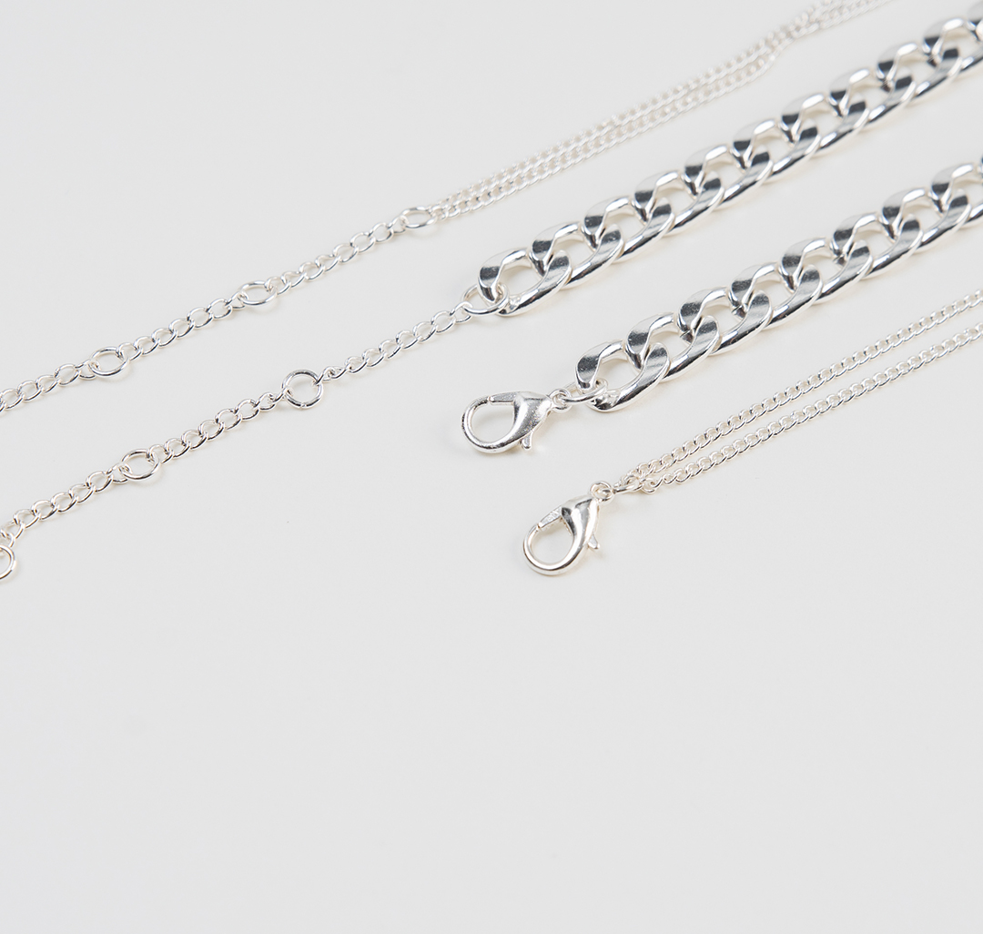 Набор колье (2 шт) Мармалато, цвет Белое серебро #3