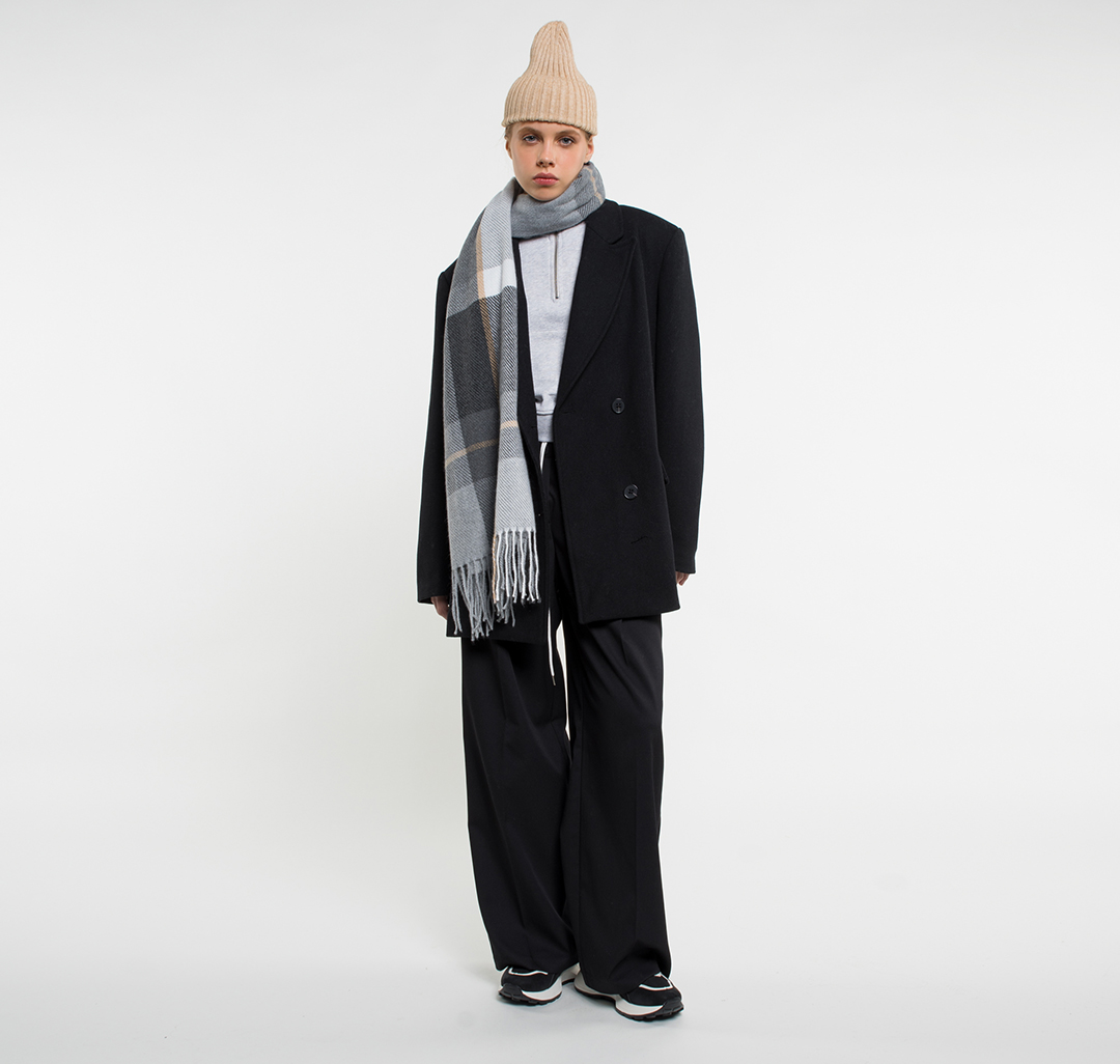 Палантин Мармалато, цвет Серый-бежевый-белый #2