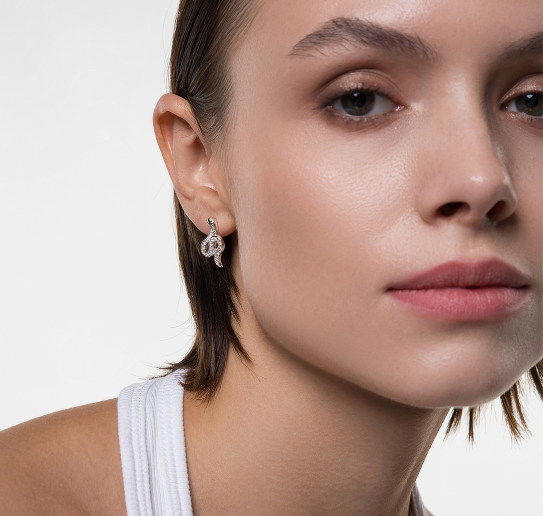 Серьги Мармалато, цвет Белое серебро-прозрачный #5