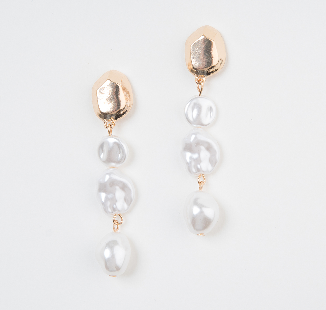 Серьги Мармалато, цвет Жемчуг-золото #1