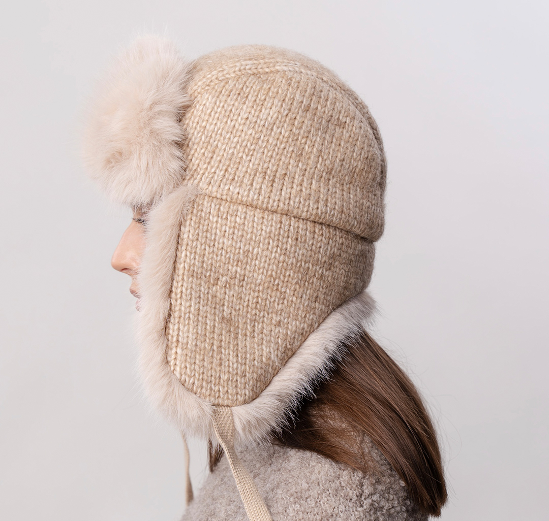 Шапка-ушанка Мармалато, цвет Бежевый #4