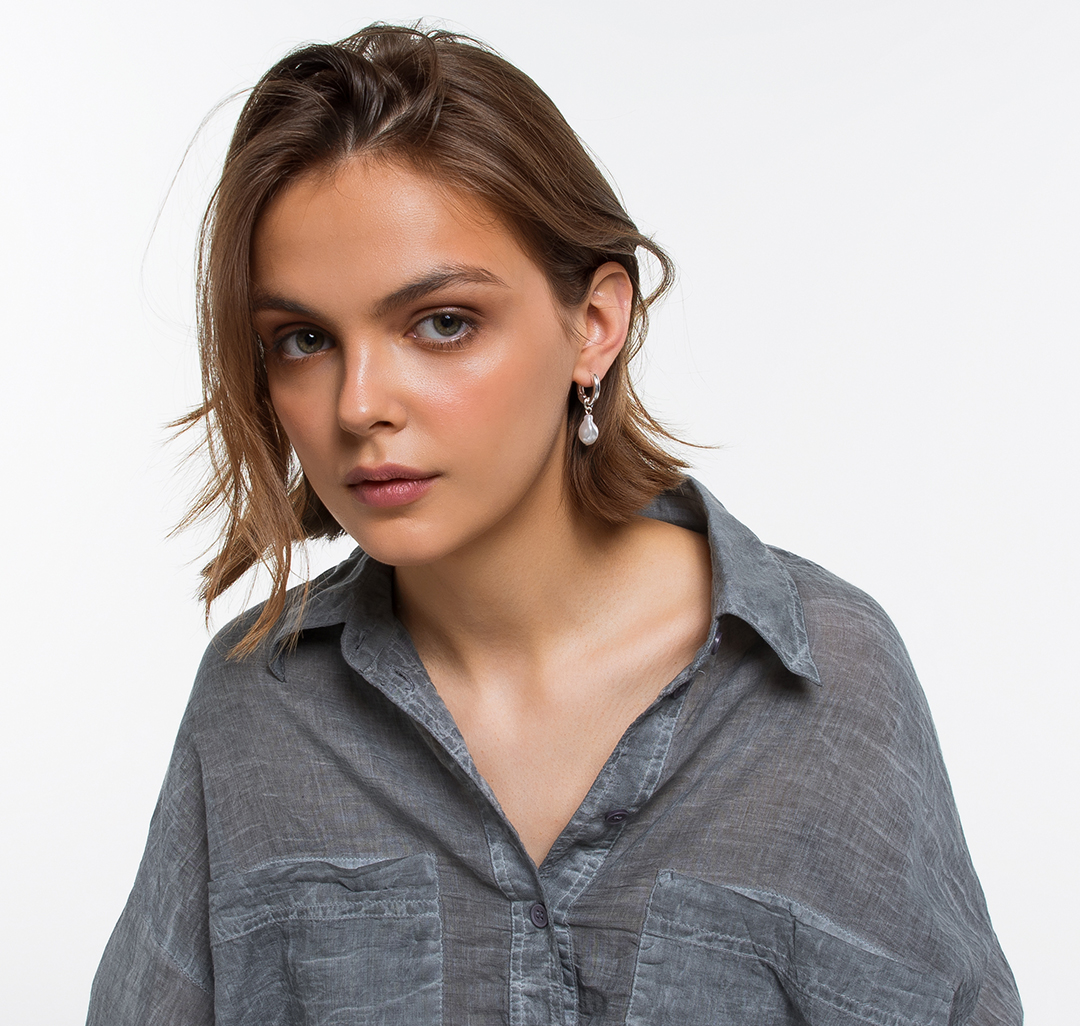 Серьги Мармалато, цвет Жемчуг-белое серебро #2