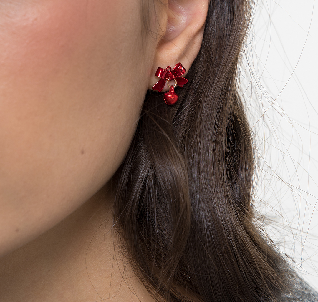 Набор серег (6 пар) Мармалато, цвет Золото-красный-прозрачный #4