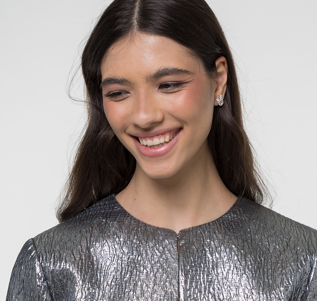 Серьги Мармалато, цвет Белое серебро-прозрачный #3