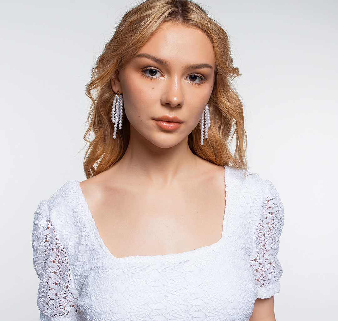 Серьги Мармалато, цвет Жемчуг-золото #3