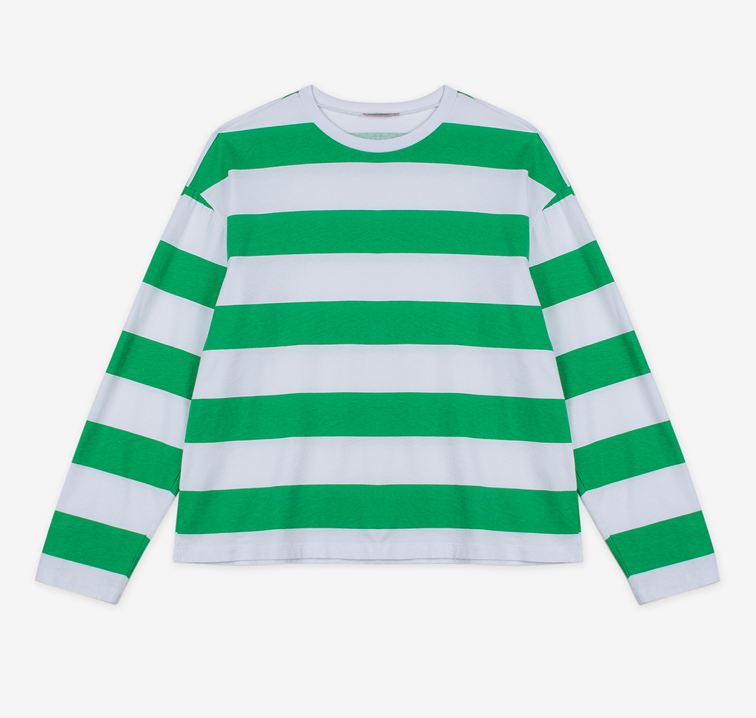 Лонгслив Мармалато, цвет Зеленый-белый #5