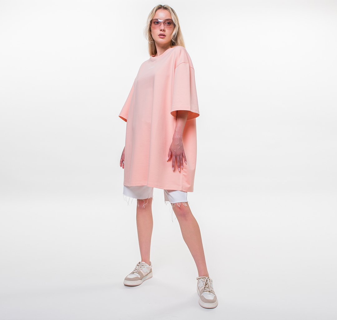 Платье-футболка Мармалато, цвет Персиковый-белый #2