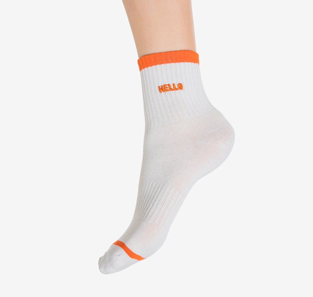 Носки (1 пара) Мармалато, цвет Белый-оранжевый #2