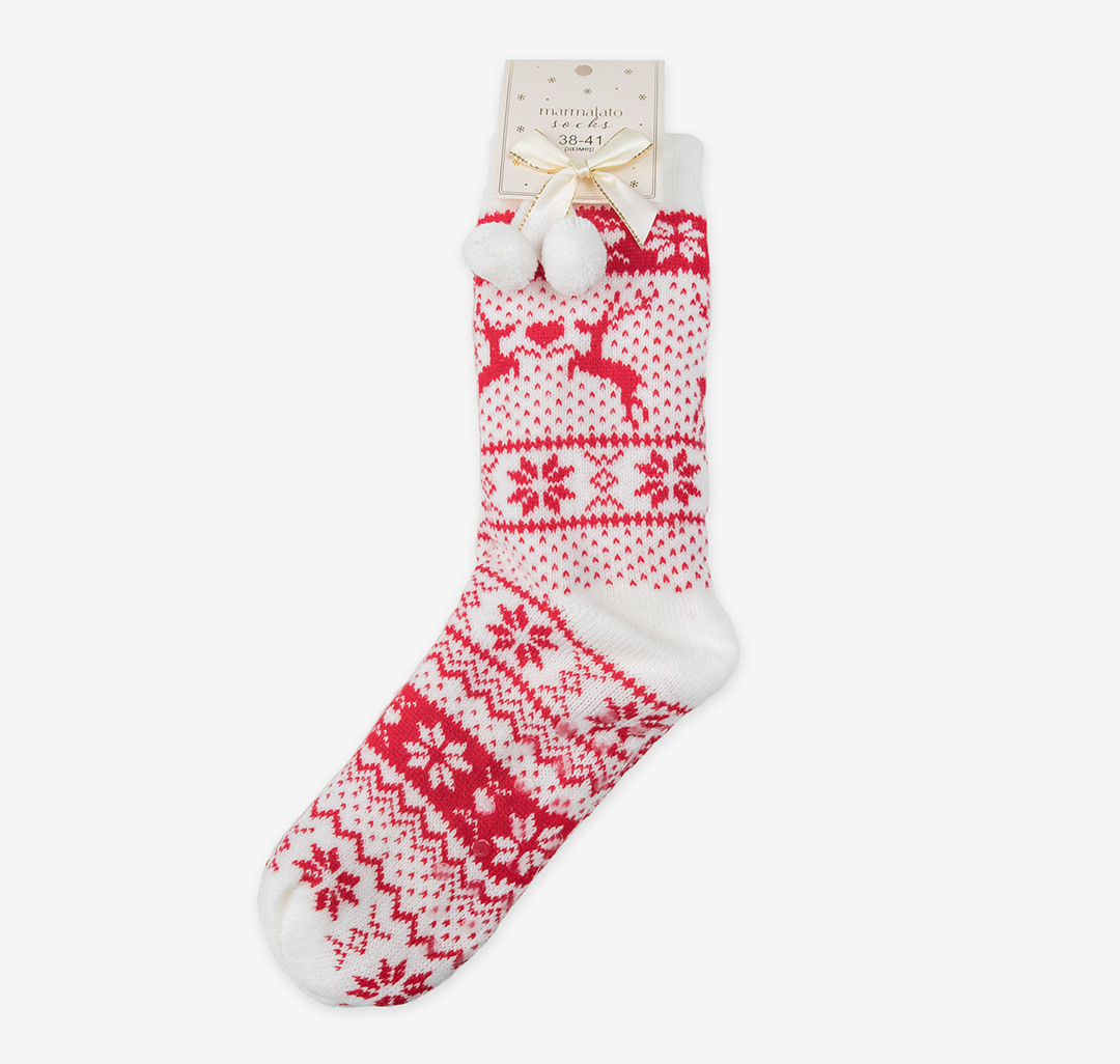 Носки (1 пара) Мармалато, цвет Белый-красный #3