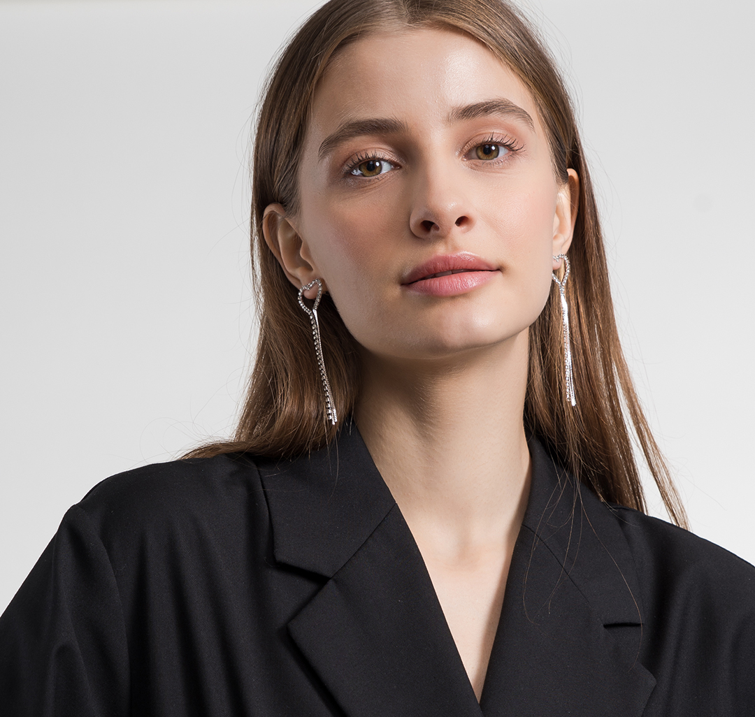 Серьги Мармалато, цвет Белое серебро-прозрачный #2