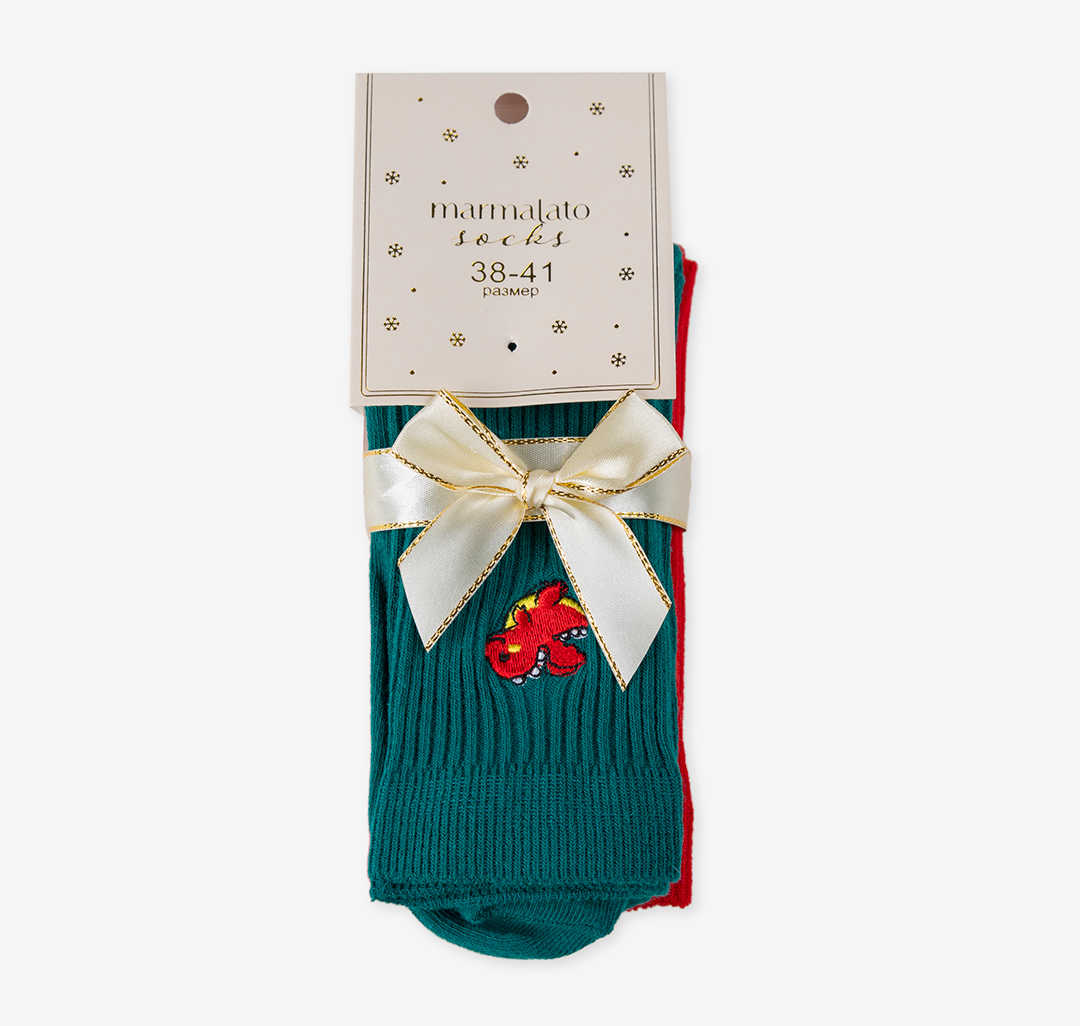 Носки (2 пары) Мармалато, цвет Зеленый-красный-мультиколор #4
