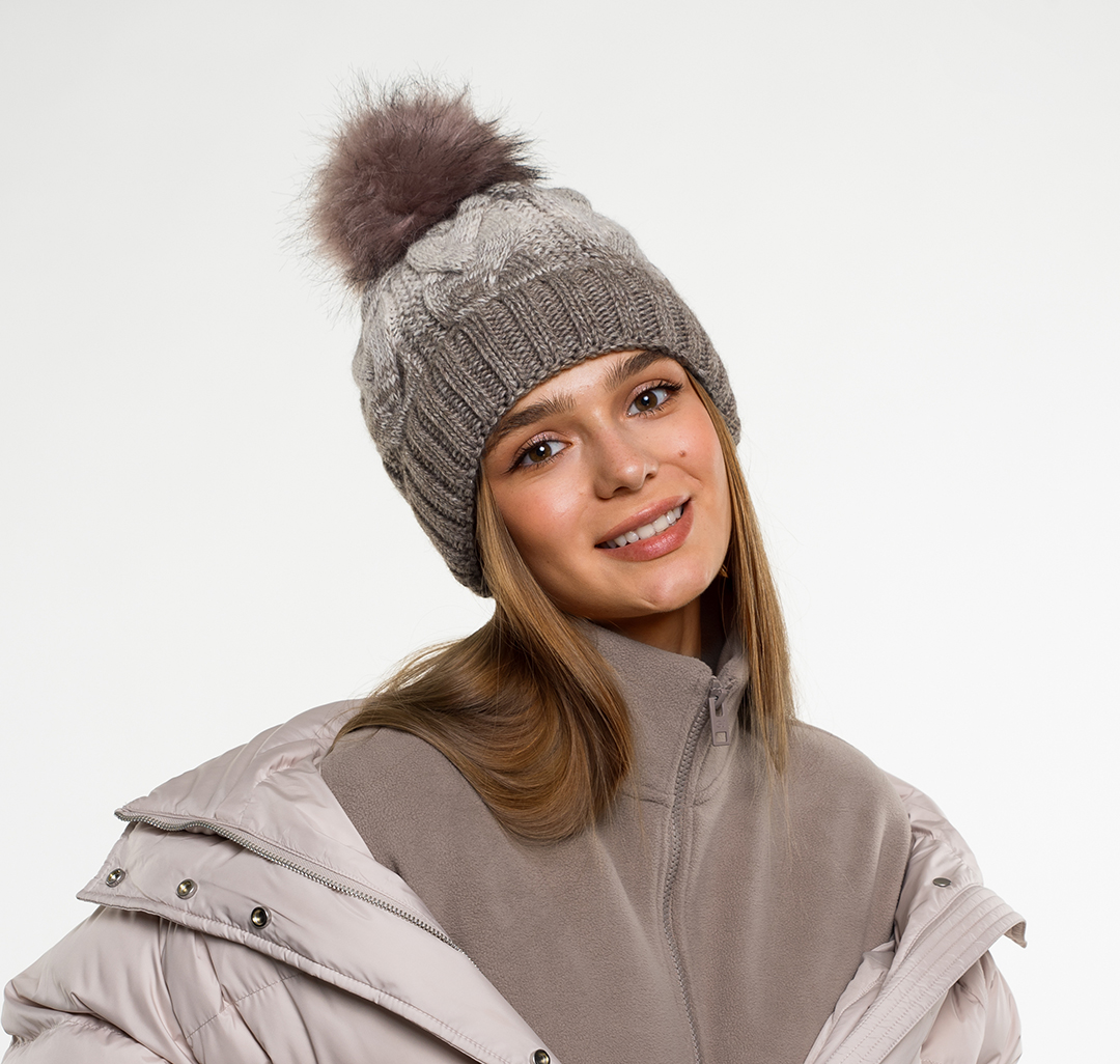 Шапка Мармалато, цвет Коричневый-бежевый-меланж #1