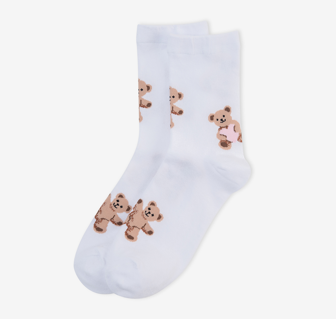 Носки (1 пара) Мармалато, цвет Белый-коричневый-розовый #1