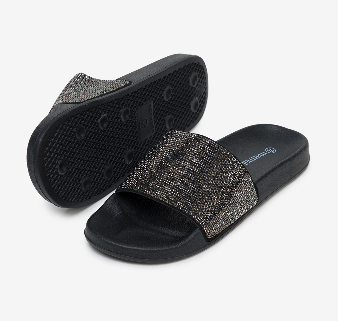 Шлепанцы Мармалато, цвет Черный-серебряный #4