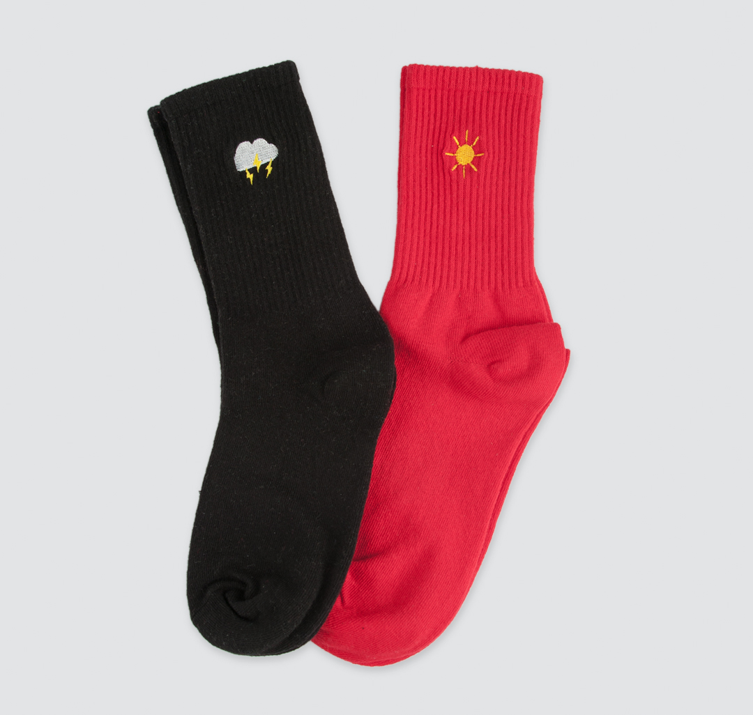 Носки (2шт) Мармалато, цвет Черный-красный-белый-желтый #1