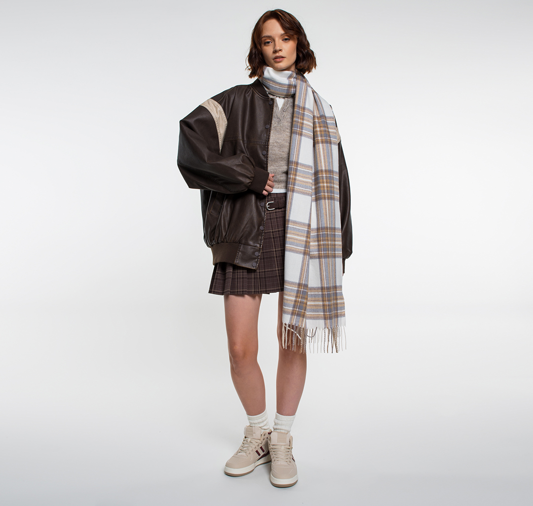 Палантин Мармалато, цвет Молочный-серый-бежевый #3