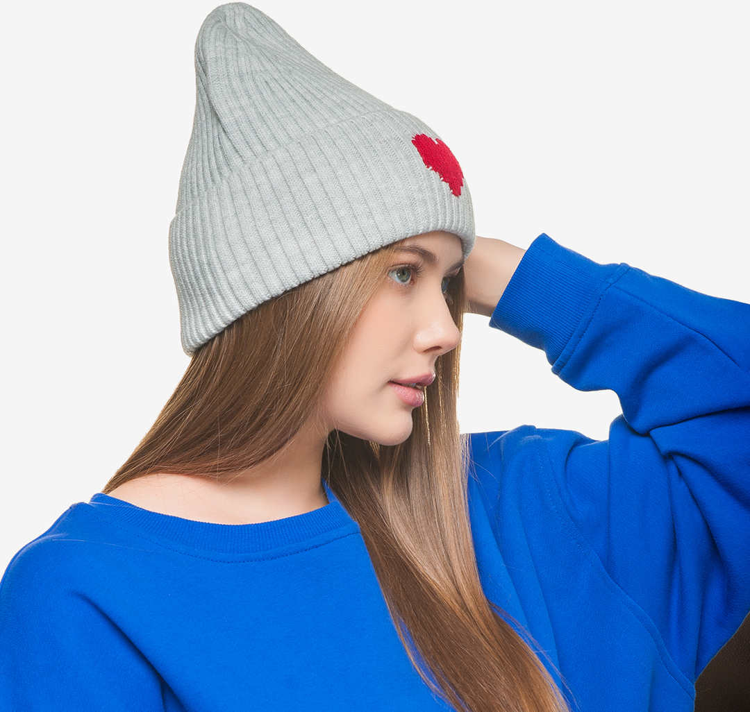 Шапка Мармалато, цвет Серый-красный #2