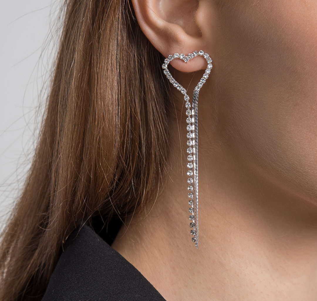 Серьги Мармалато, цвет Белое серебро-прозрачный #3