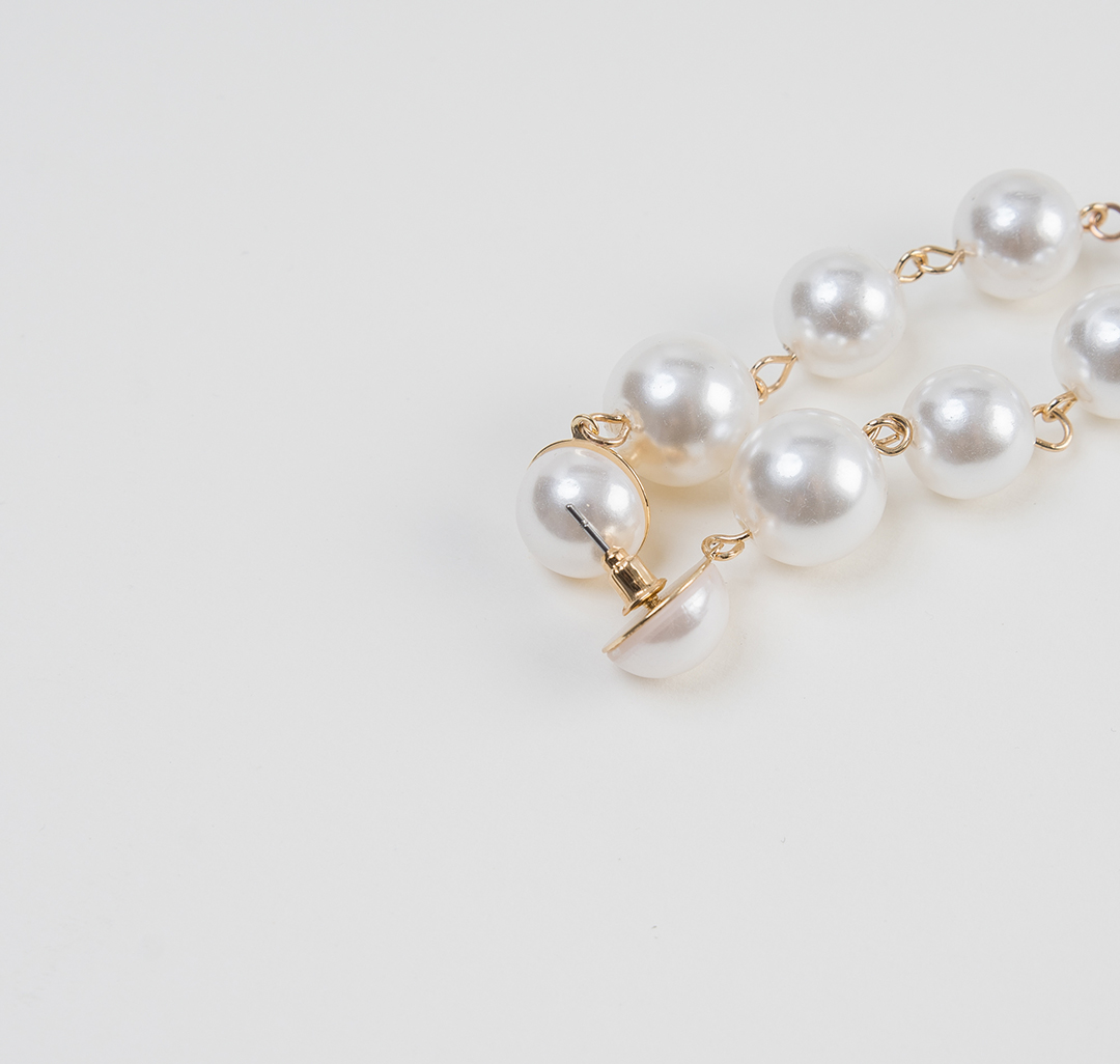 Серьги Мармалато, цвет Жемчуг-золото #2