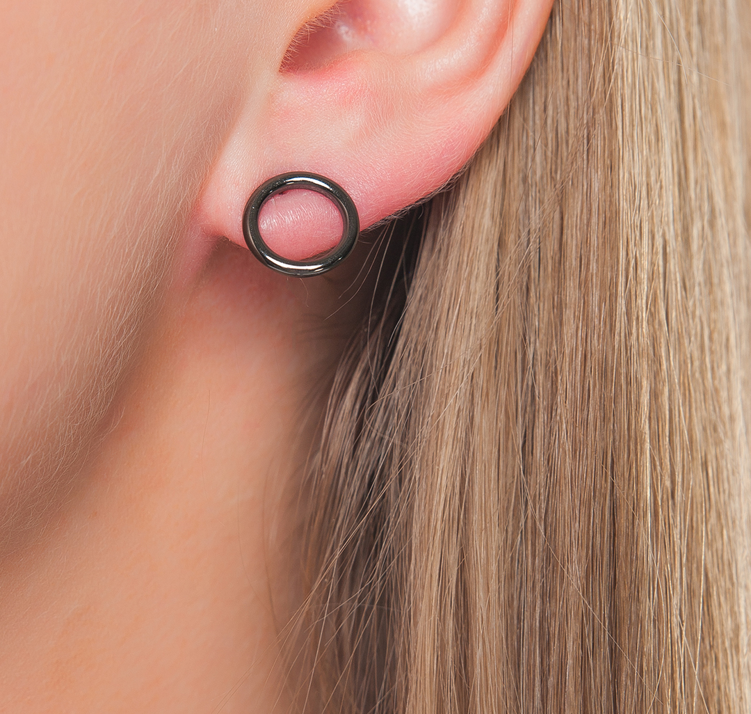 Набор серег (2 пары) Мармалато, цвет Серебро-черный #2