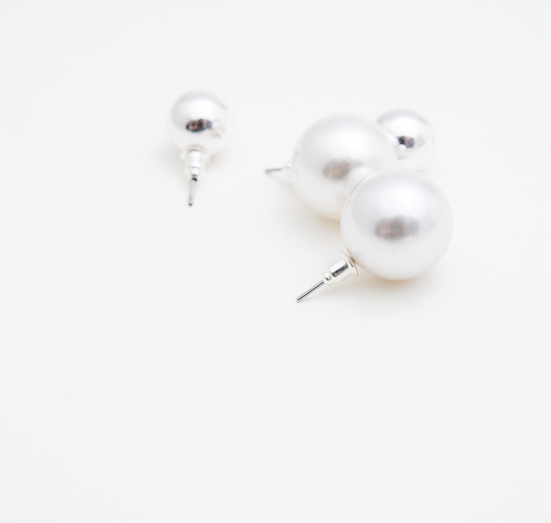 Набор серег (2 пары) Мармалато, цвет Жемчуг-белое серебро #2
