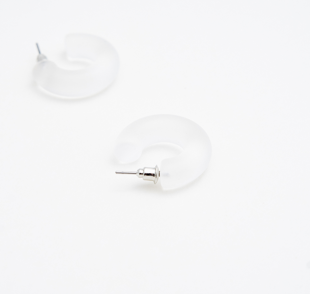 Серьги Мармалато, цвет Матовый прозрачный-белое серебро #2