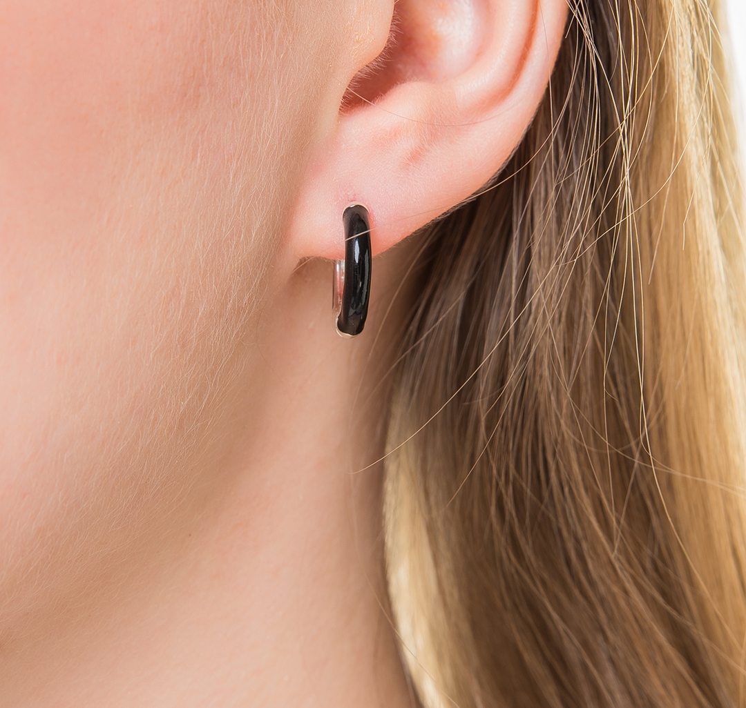 Набор серег (2 пары) Мармалато, цвет Черный-белый-белое серебро #2