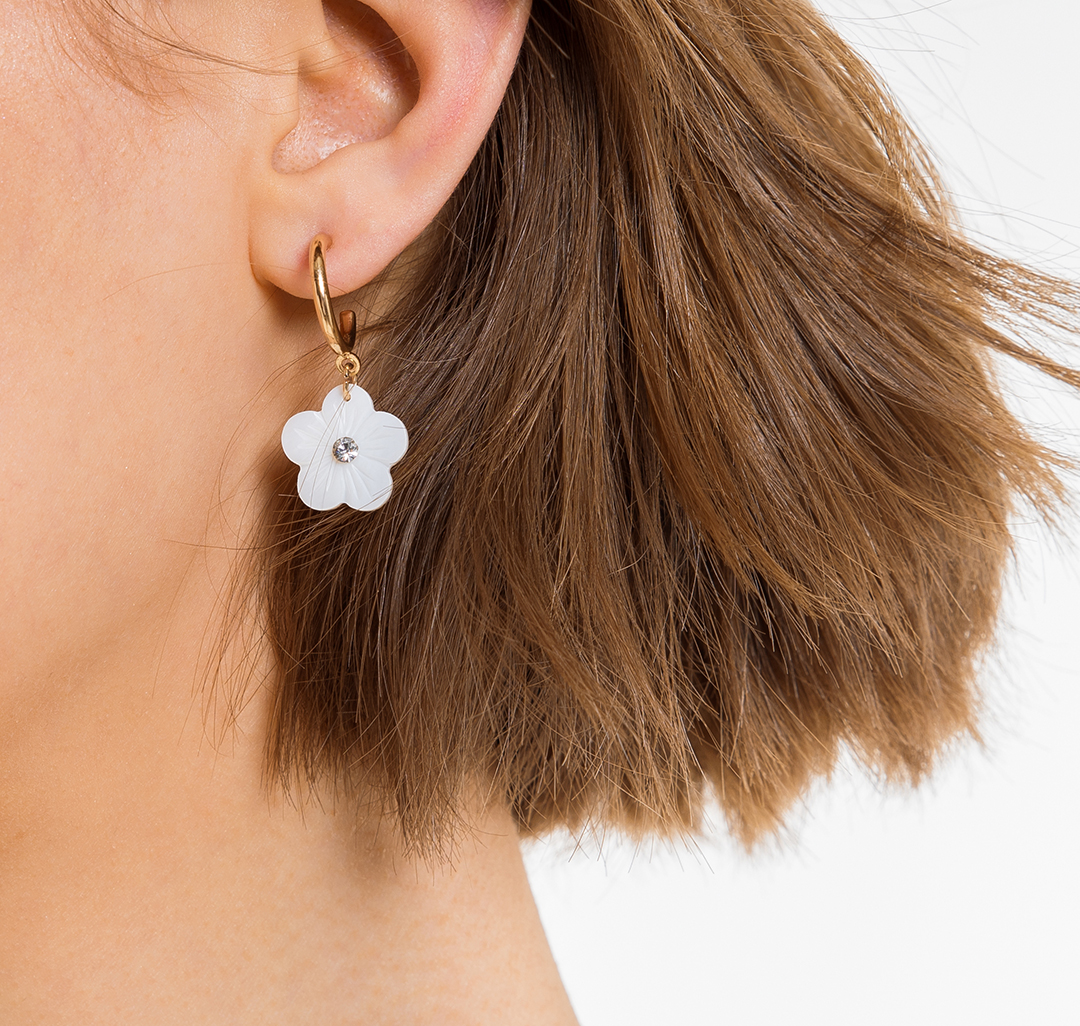 Серьги Мармалато, цвет Белый-прозрачный-золото #4