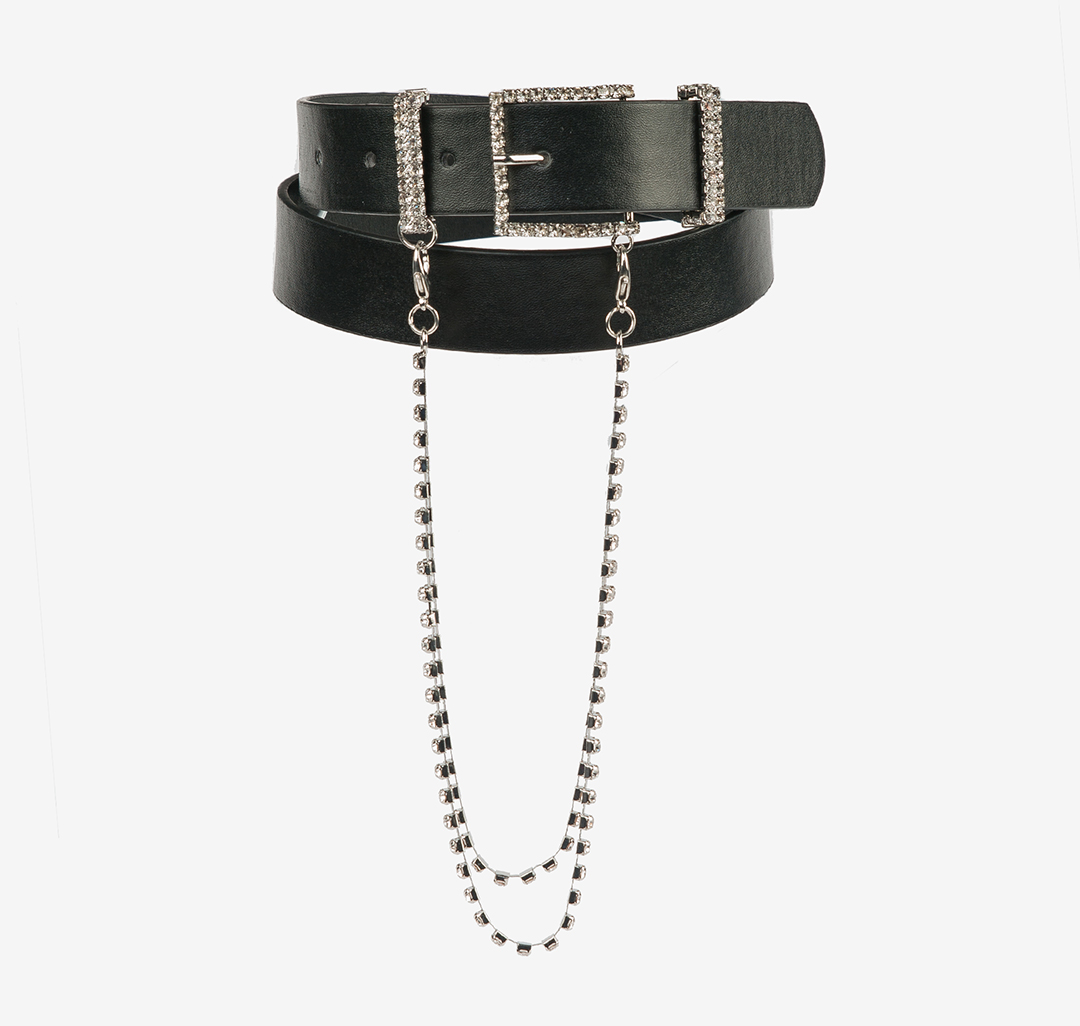 Ремень Мармалато, цвет Черный-серебро-прозрачный #1