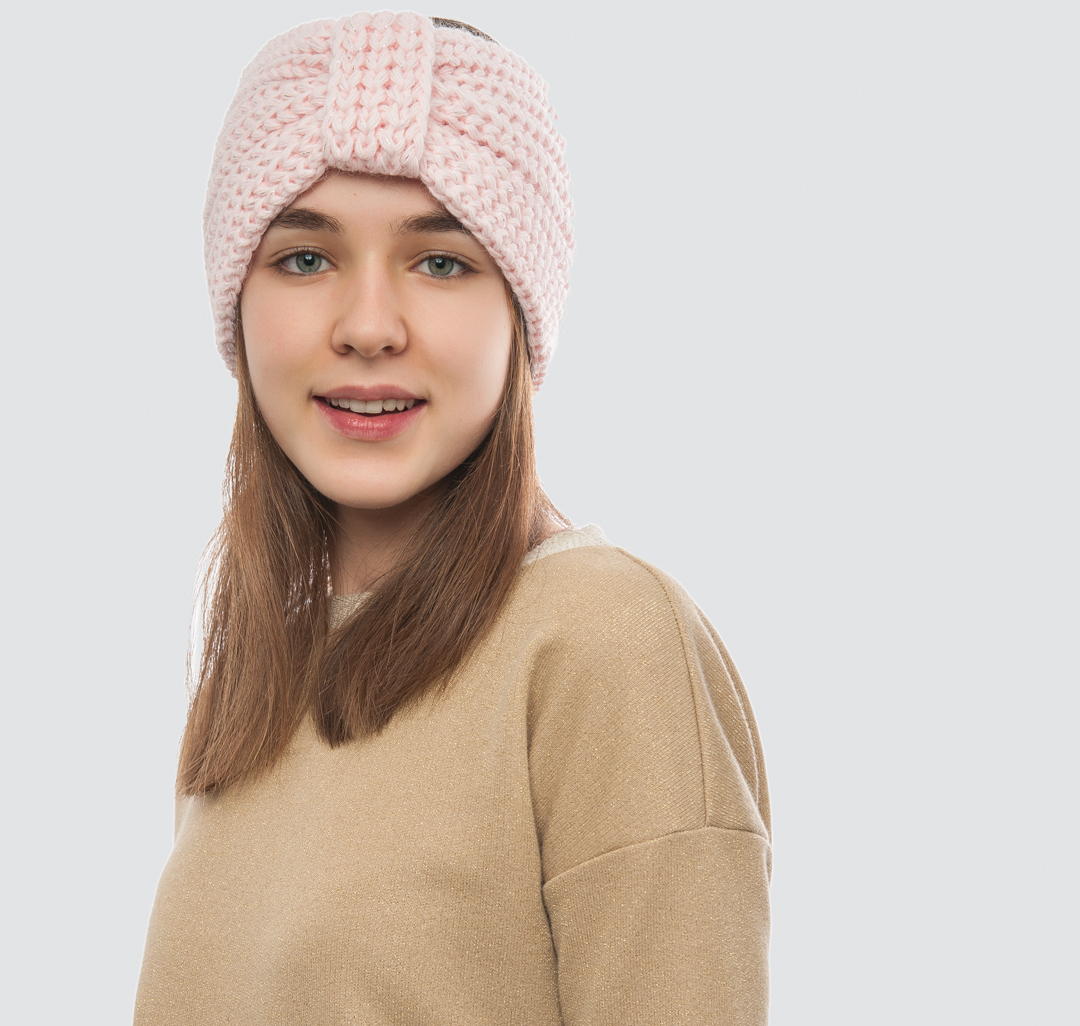 Повязка на голову Мармалато, цвет Светло-розовый-серебро #2