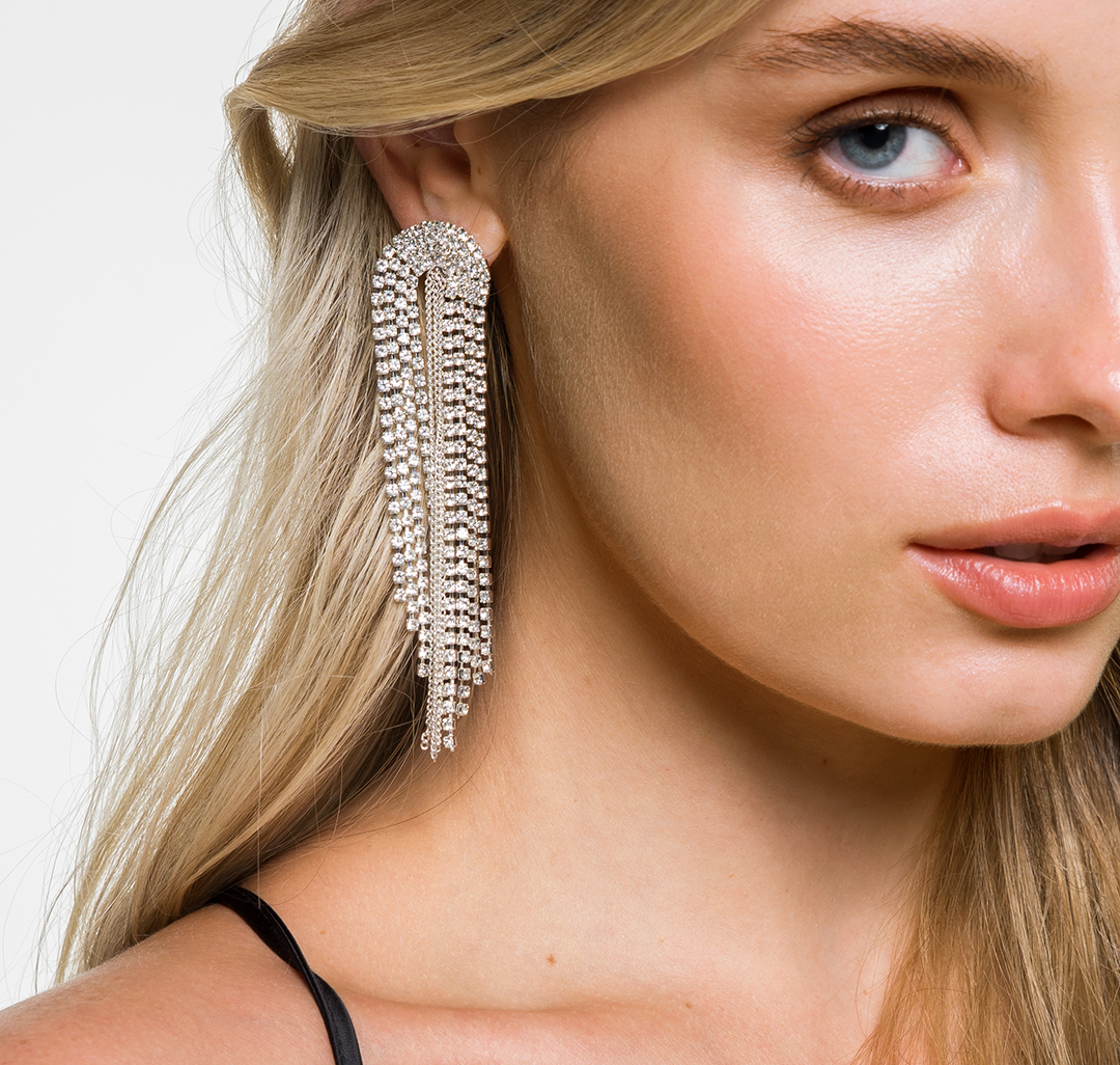 Серьги Мармалато, цвет Белое серебро-прозрачный #3