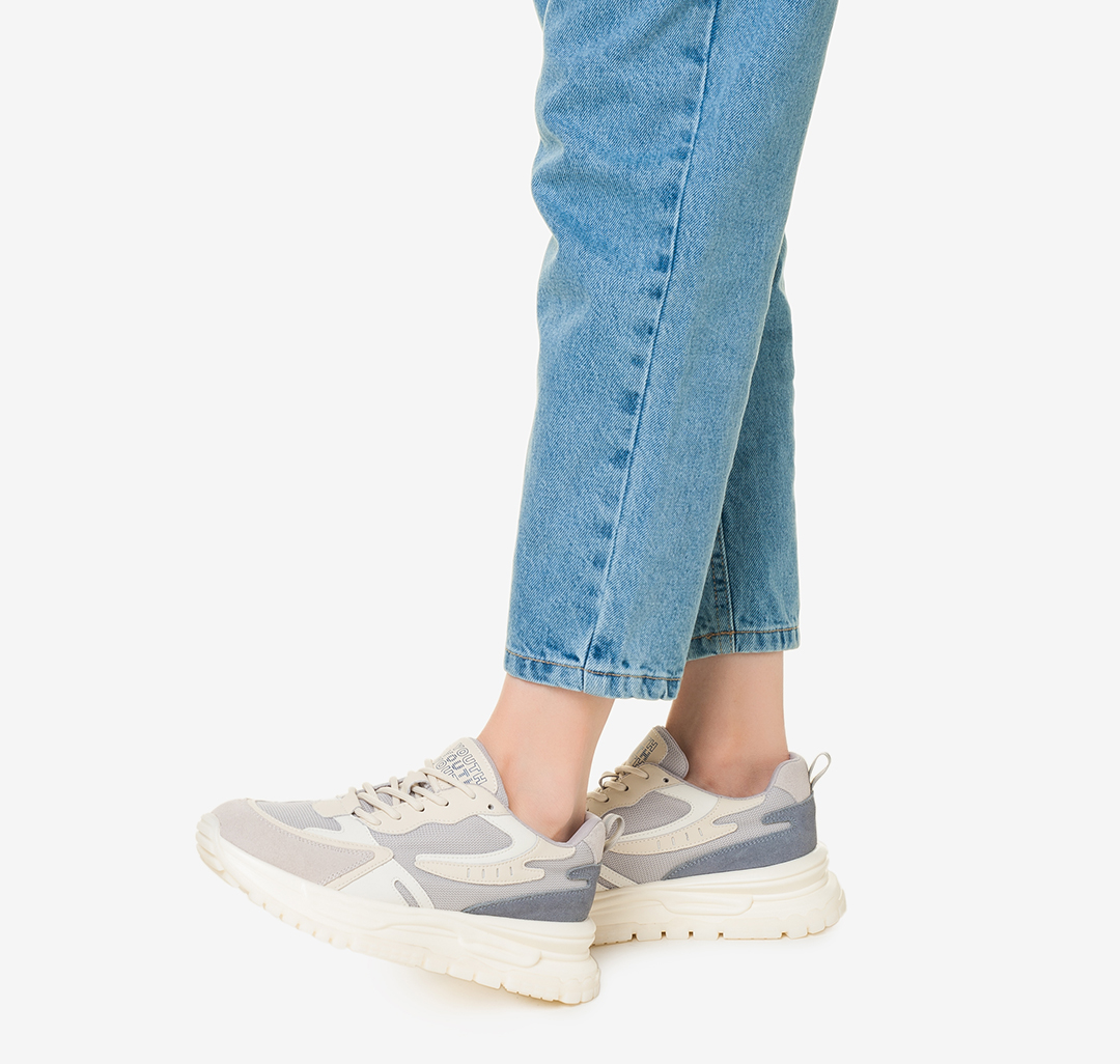 Кроссовки Мармалато, цвет Бежевый-голубой-серый #4