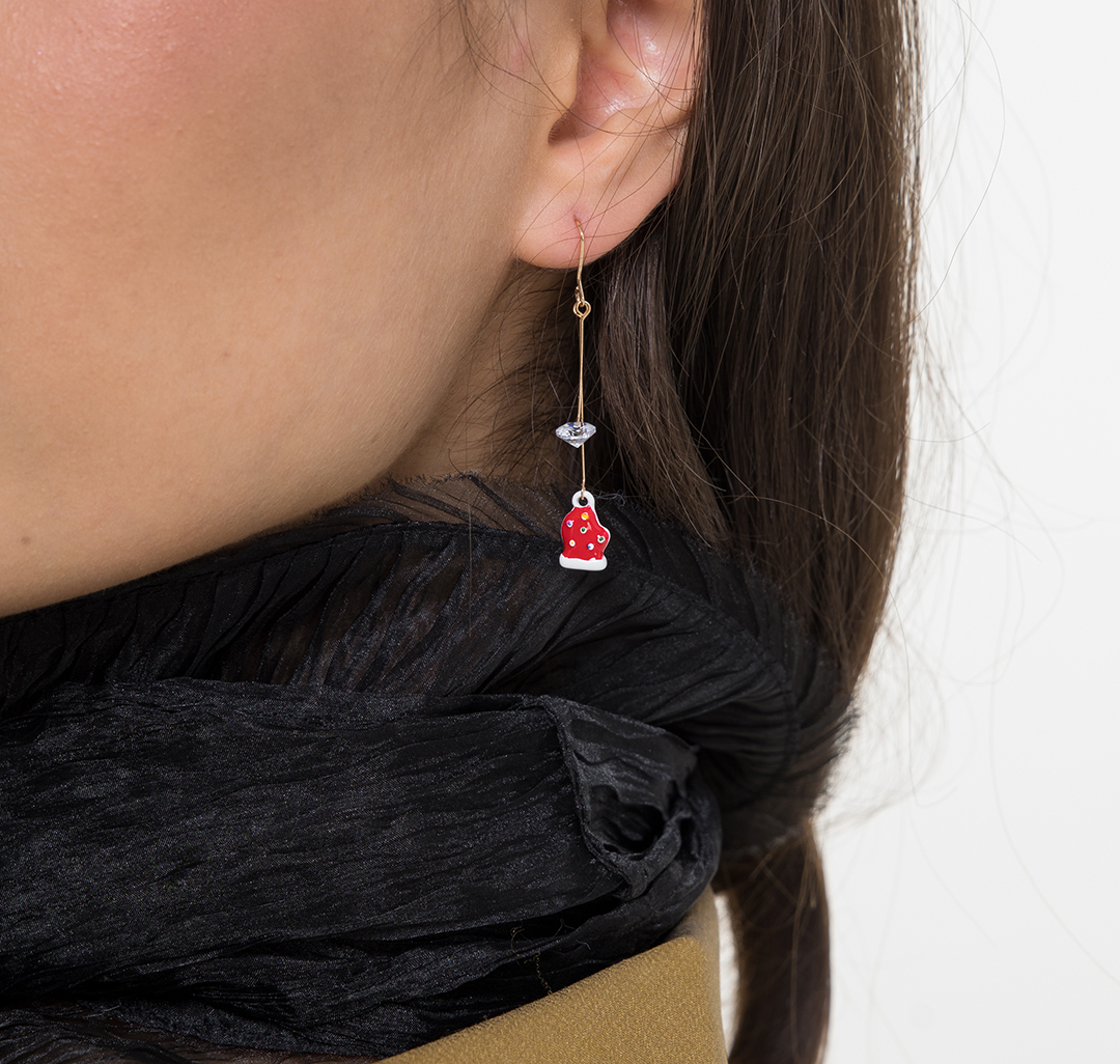 Серьги Мармалато, цвет Золото-красный-прозрачный #3