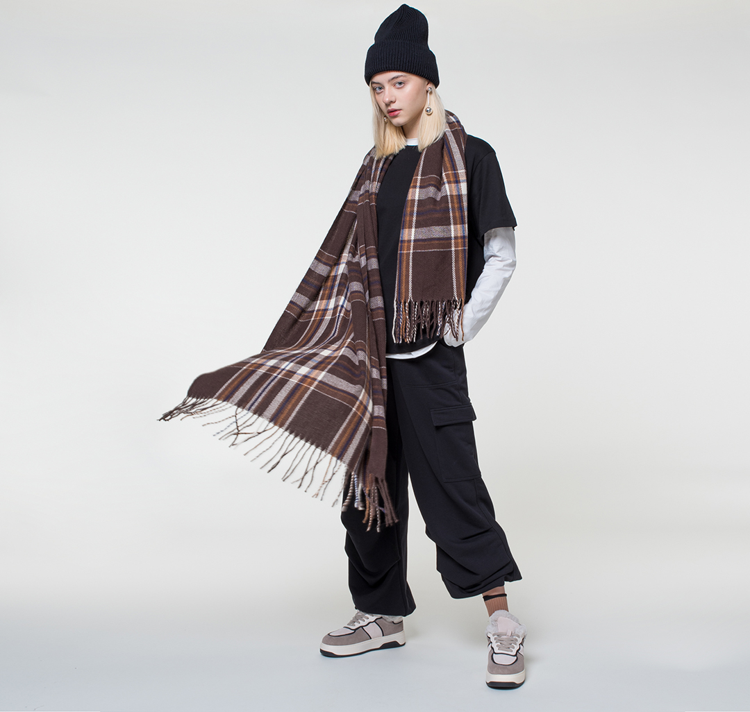 Палантин Мармалато, цвет Коричневый-бежевый #1