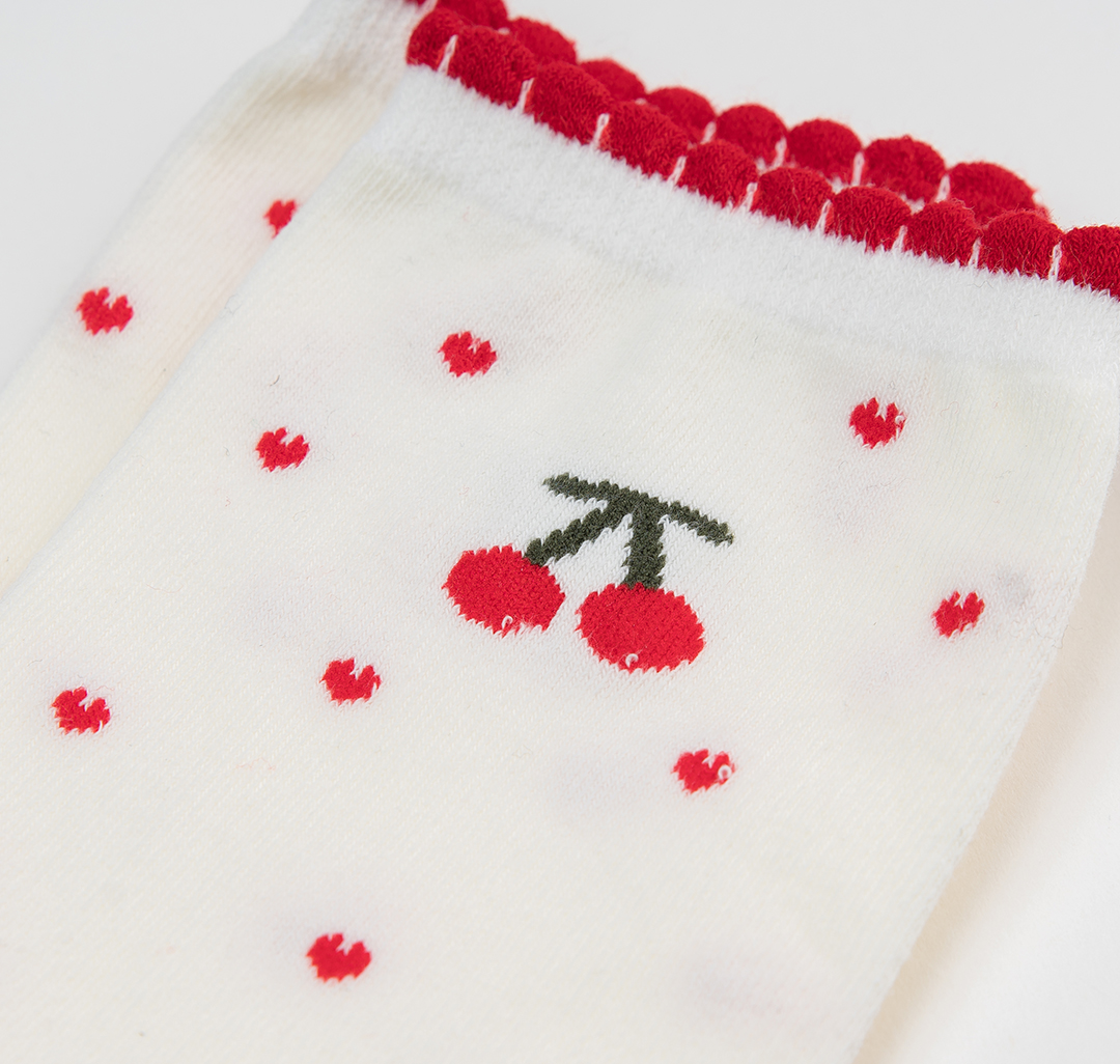 Носки (1 пара) Мармалато, цвет Молочный-красный-зеленый #3