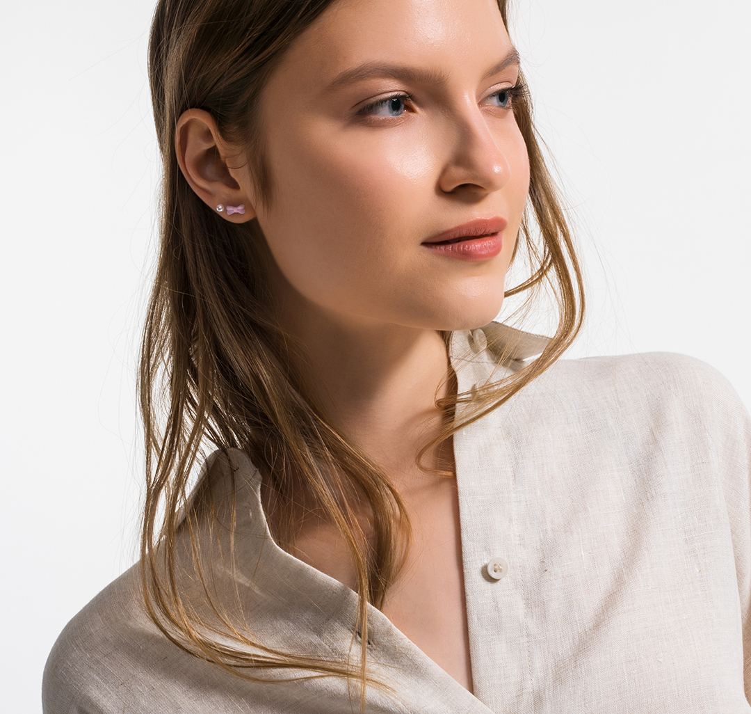 Набор серег (3 пары) Мармалато, цвет Бежевый-розовый-жемчуг #2