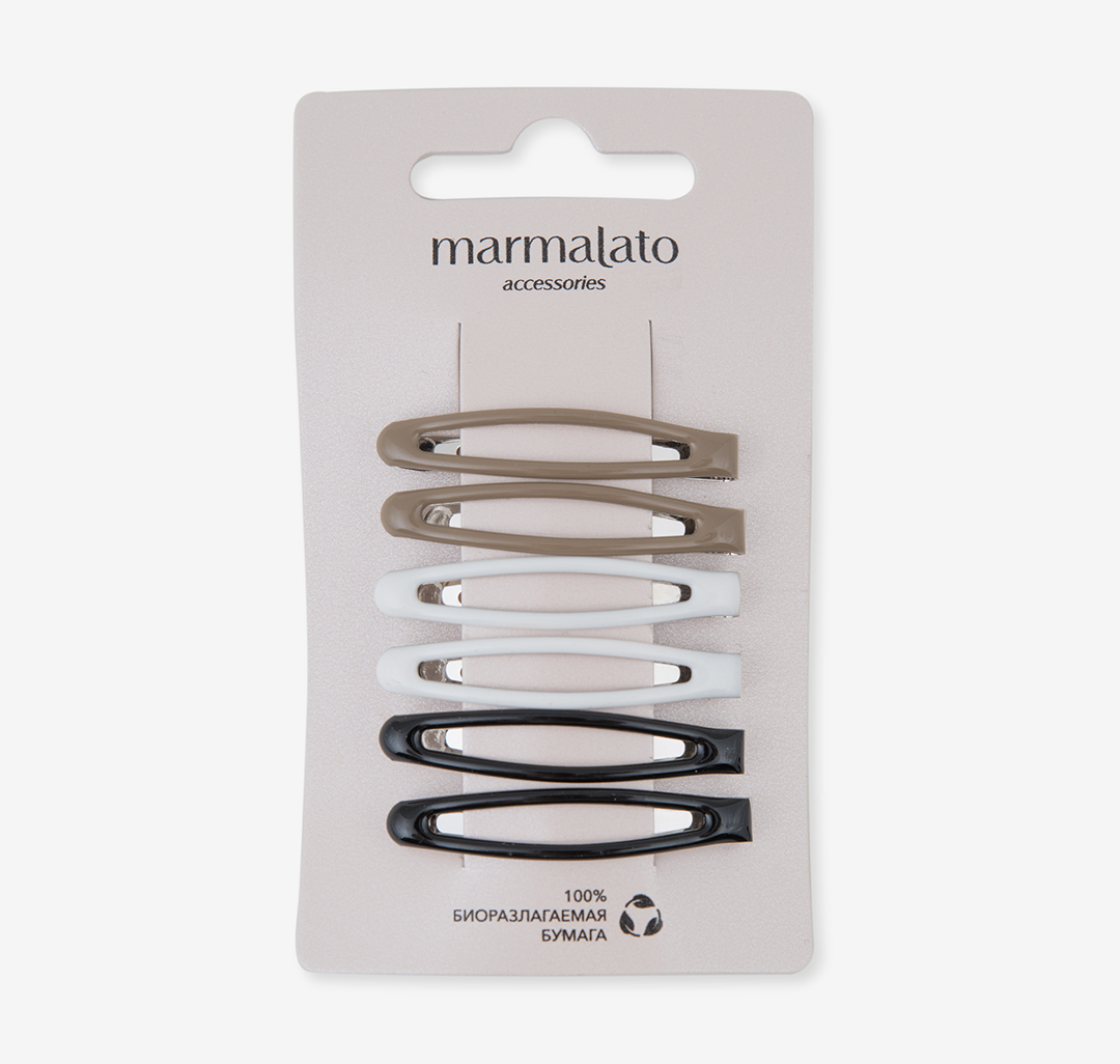 Набор зажимов (6 шт) Мармалато, цвет Белый-коричневый-черный #1