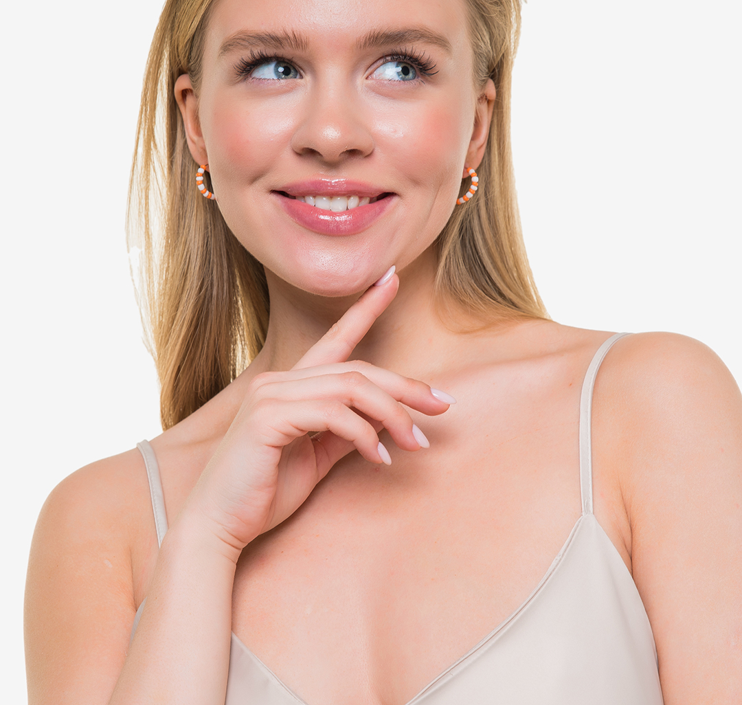 Серьги Мармалато, цвет Оранжевый-белый-золото #2