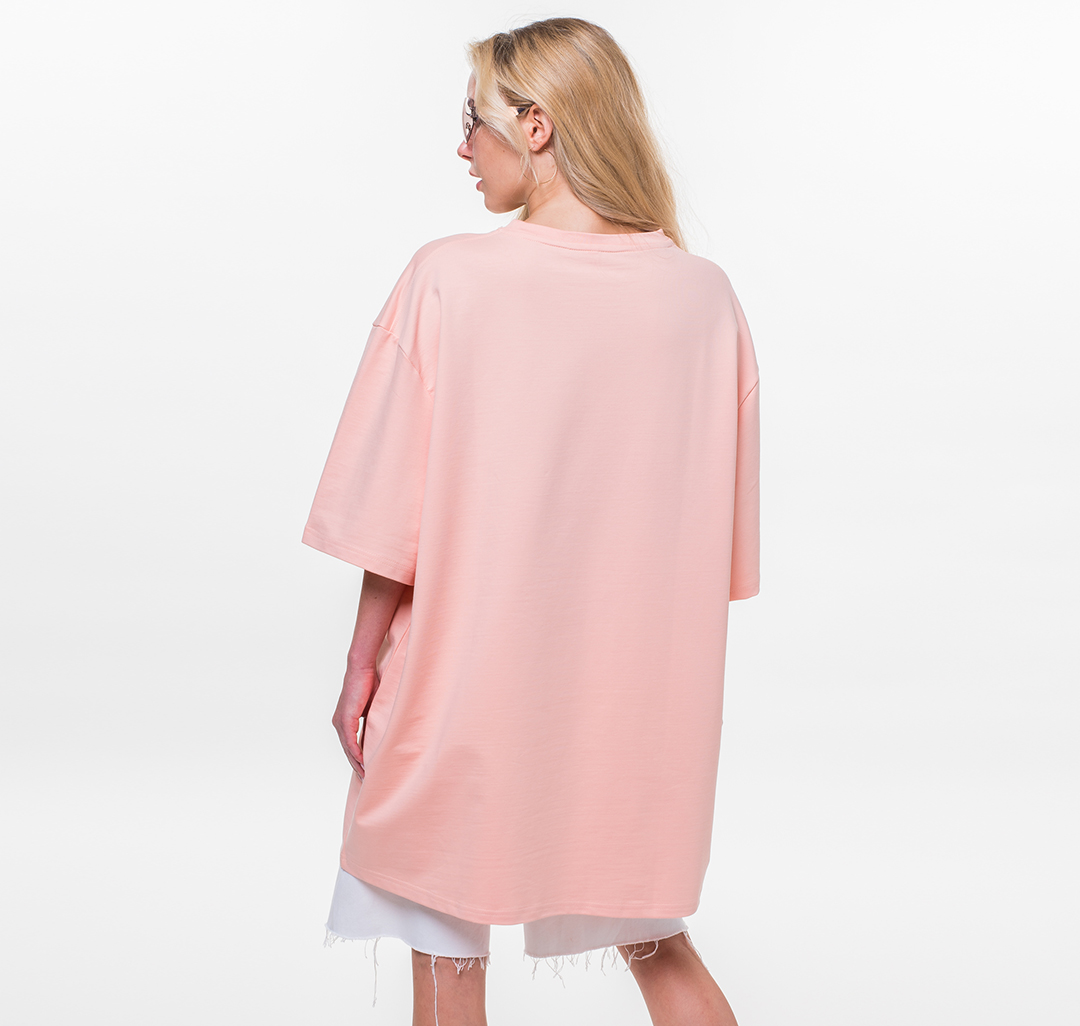 Платье-футболка Мармалато, цвет Персиковый-белый #3