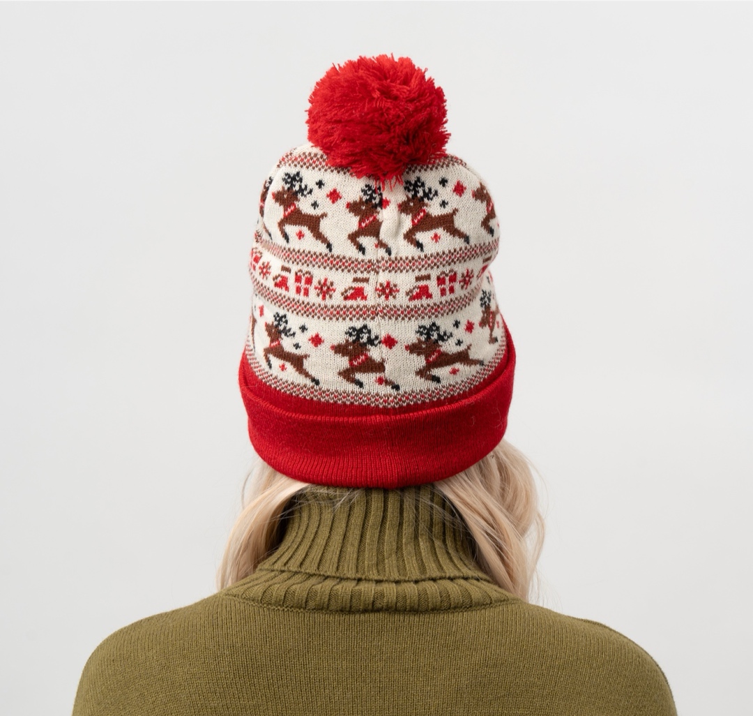 Шапка Мармалато, цвет Красный-бежевый-коричневый #5