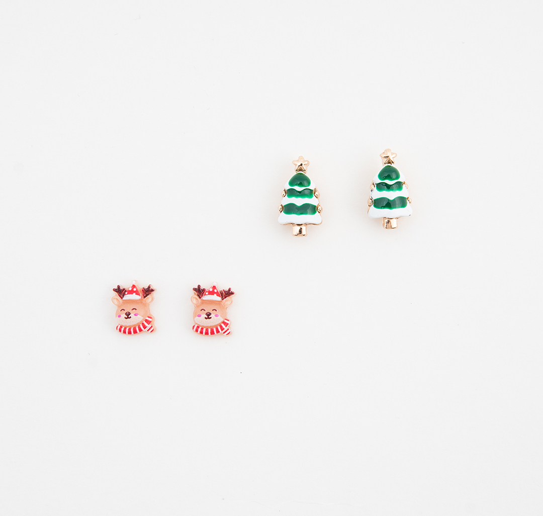 Набор серег (2 пары) Мармалато, цвет Золото-мультиколор #1