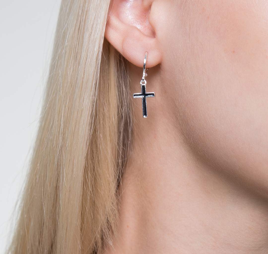 Серьги Мармалато, цвет Белое серебро-черный #3