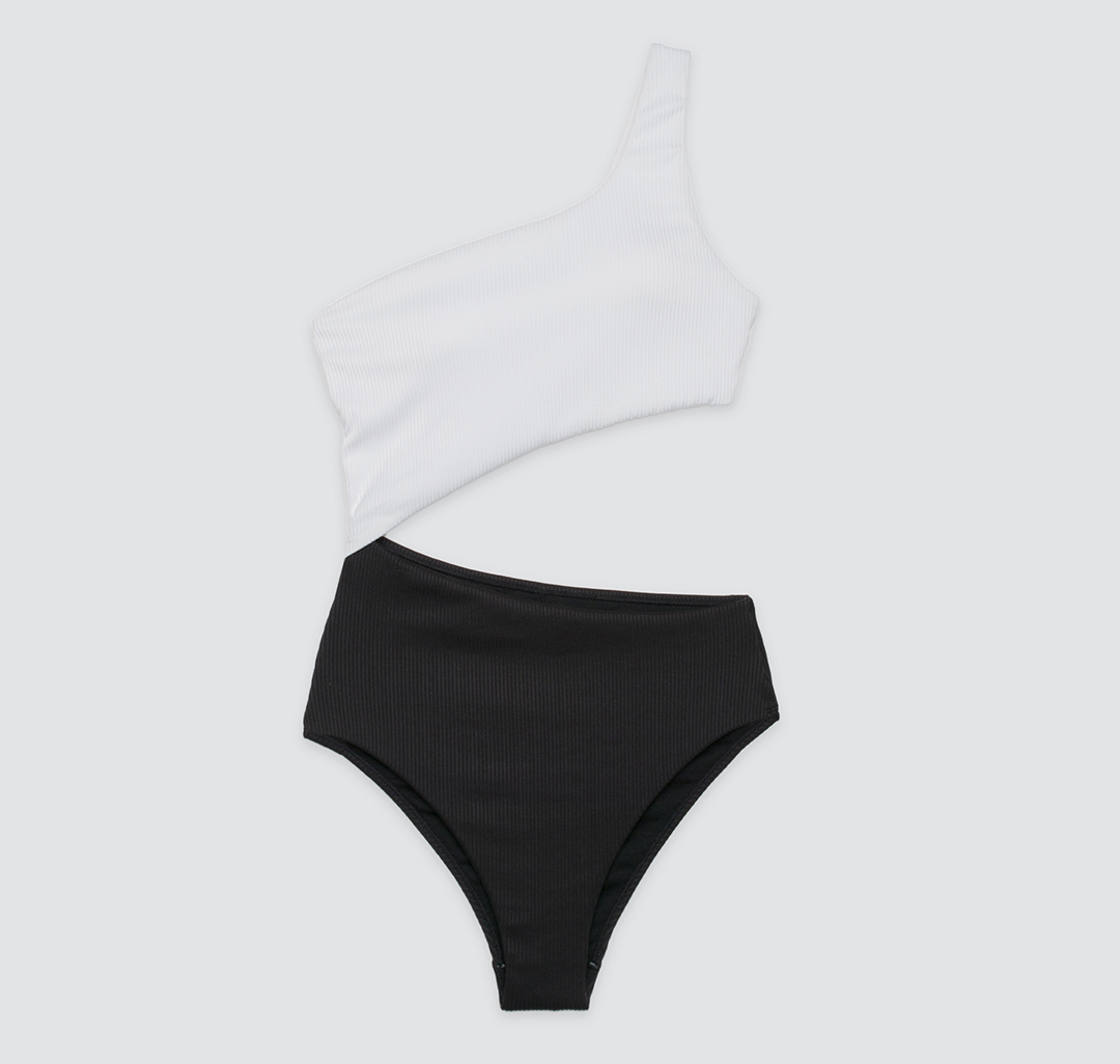 Купальник сплошной Мармалато, цвет Белый-черный #7