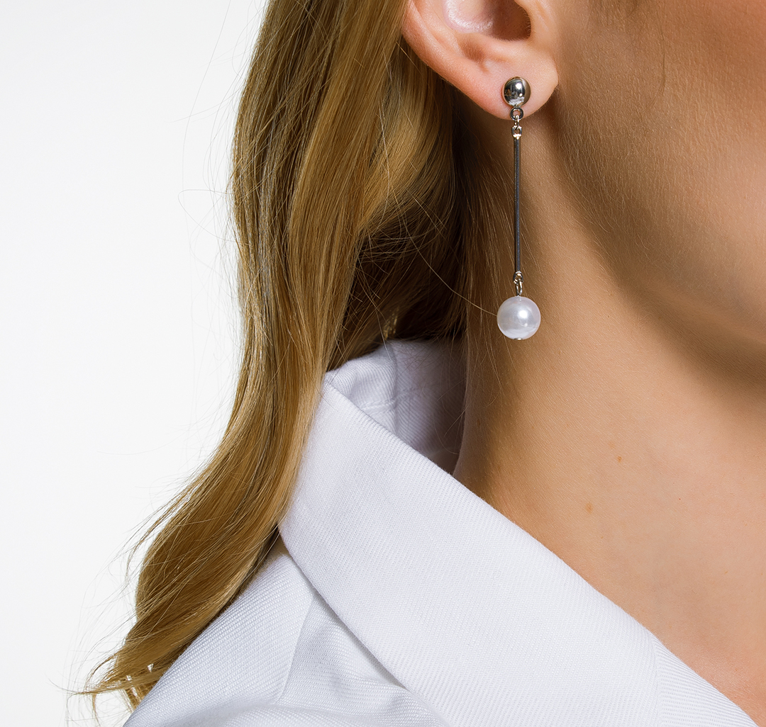 Серьги Мармалато, цвет Серебро-жемчуг #4