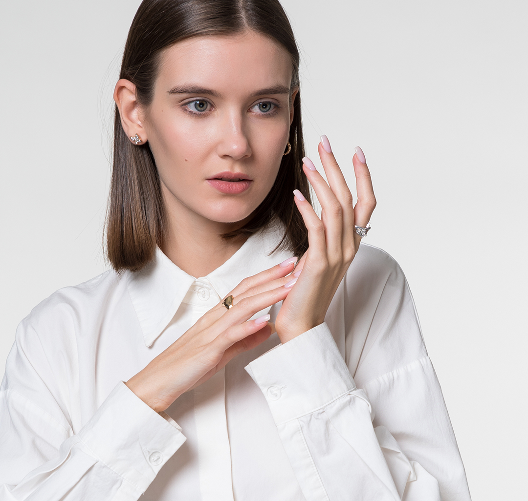 Набор серег (6 пар) Мармалато, цвет Золото-прозрачный #2