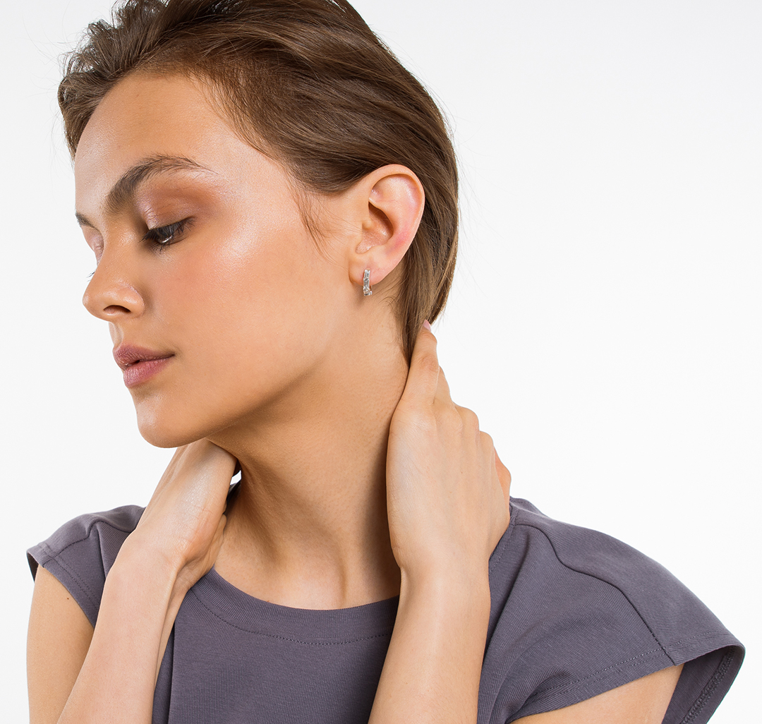 Набор серег (2 пары) Мармалато, цвет Золото-жемчуг-белое серебро #2