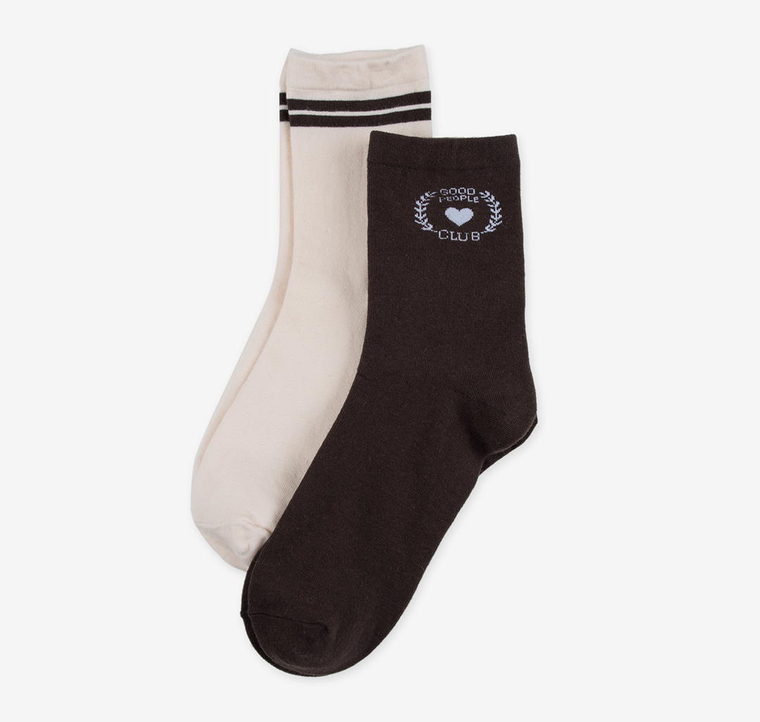 Носки (2 пары) Мармалато, цвет Коричневый-молочный #1