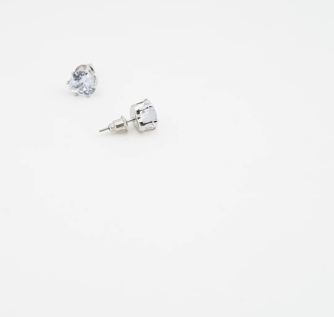 Набор серег (3 пары) Мармалато, цвет Белое серебро-прозрачный #2