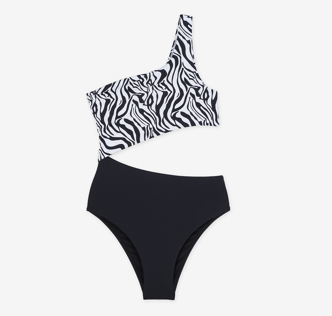 Купальник сплошной Мармалато, цвет Белый-черный #2